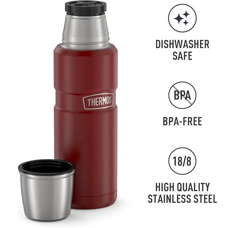 فلاسک ترموس 470 میلی لیتر مدل Stainless King Vacuum Insulated Compact Bottle - Matt Red