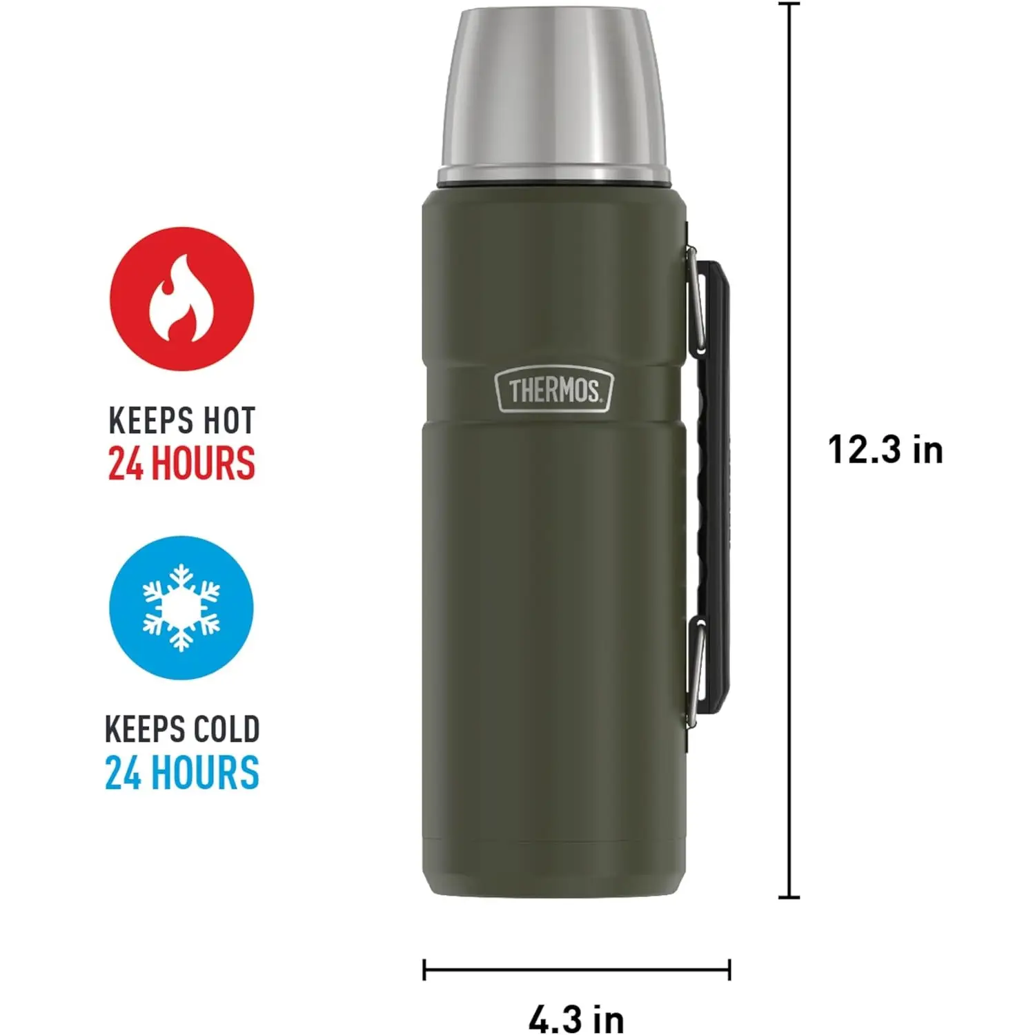 فلاسک ترموس 1.2 لیتر مدل Stainless Steel Vacuum Insulated Beverage - Army Green